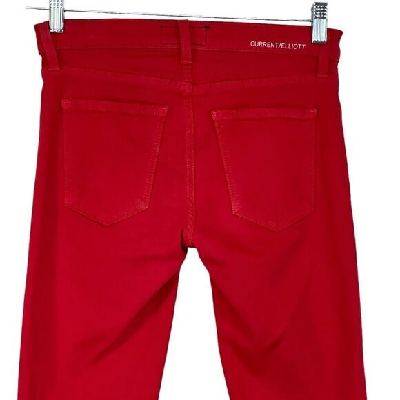 Current/ Elliot The Stiletto Jeans in Coral Red | Size 25 - Picture 6 of 9
